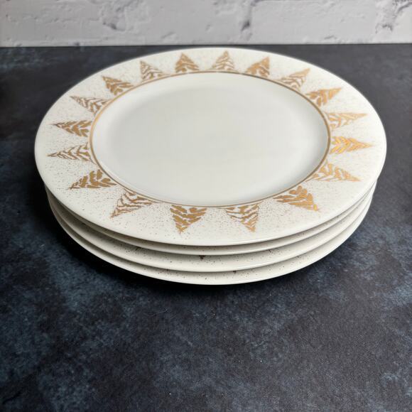 Dansk Golden Pines Christmas Holiday Trees Salad Luncheon Plates, Set of 4 - Picture 5 of 6